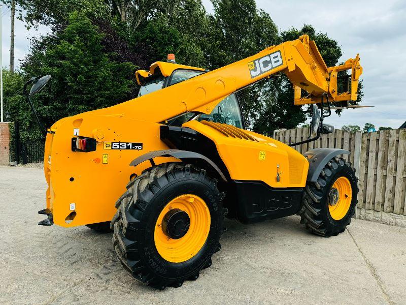 JCB 531-70 4WD TELEHANDLER * YEAR 2020, 3494 HOURS* C/W PALLET TINES *VIDEO*