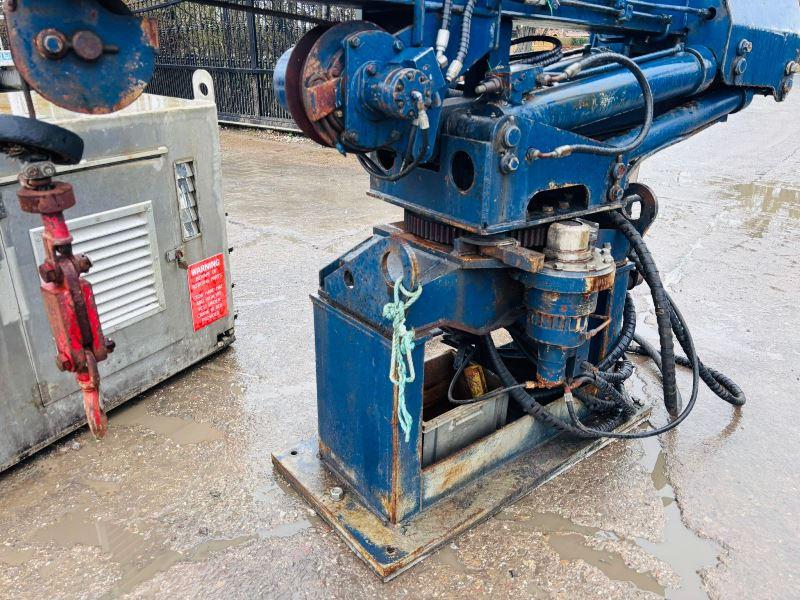 STATIC MARINE CRANE *C/W* PERKINS POWER PACK* OIL & DIESEL TANK*