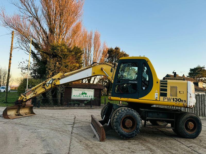 KOMATSU PW130ES 4WD WHEELED EXCAVATOR C/W BLADE 