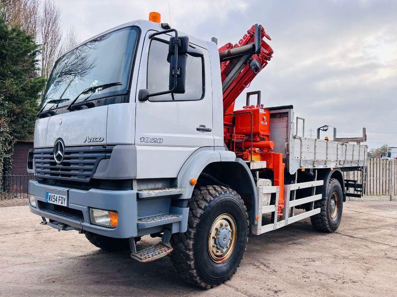 MERCEDES 1828A 4X4 LORRY *296918 KMS* C/W ATLAS 8502 5 X PUSH OUT CRANE 