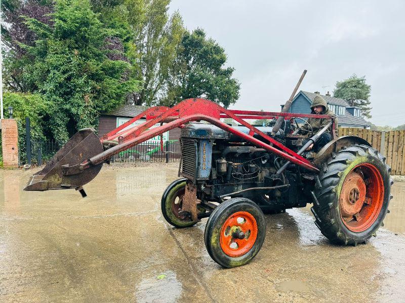 FORDSON E27N TRACTOR C/W PERKINS P6 ENGINE, FRONT LOADER & WINCH *NO VAT, VIDEO*