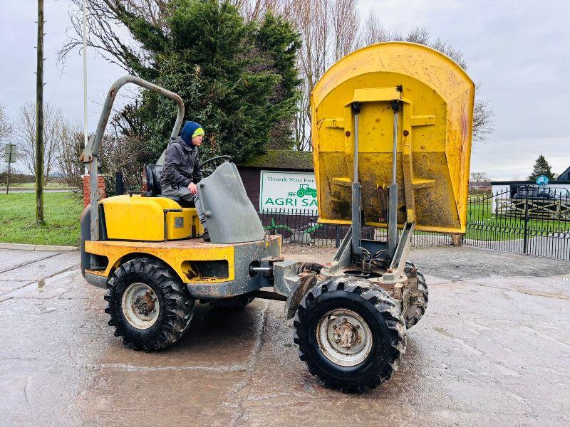 WACKER NEUSON 3001 4WD SWIVEL TIP DUMPER C/W ROLE BAR *VIDEO*