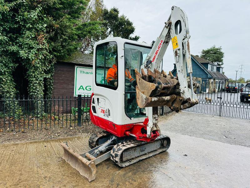 TAKEUCHI TB216 TRACKED EXCAVATOR *YEAR 2019, ONLY 1881HOURS* C/W 3 X BUCKETS 