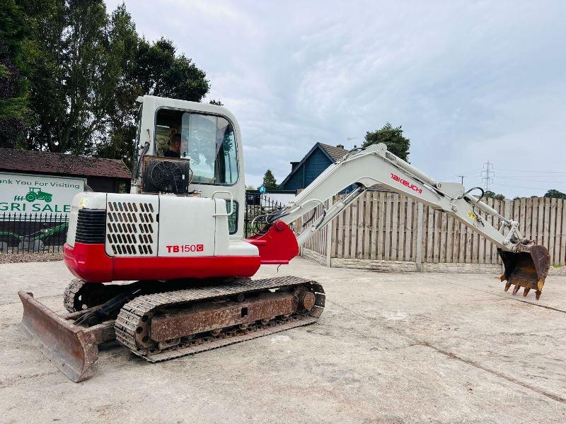 TAKEUCHI TB150C TRACKED EXCAVATOR C/W FRONT BLADE *VIDEO*