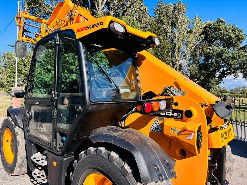 JCB 536-60 AGRI SUPER 4WD TELEHANDLER *YEAR 2018, AG-SPEC* C/W PALLET TINES *VIDEO*