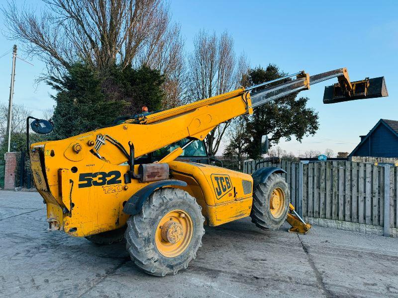 JCB 532-120 4WD TELEHANDLER *12 METER REACH* C/W BUCKET & PALLET TINES *VIDEO*