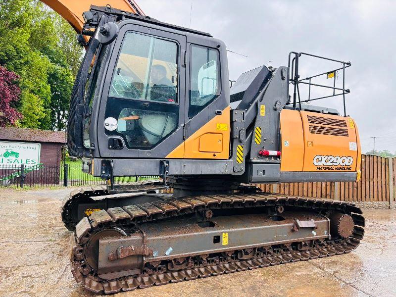 CASE CX290D HIGH RISE CABIN TRACKED EXCAVATOR *YEAR 2017* C/W QUICK HITCH *VIDEO*