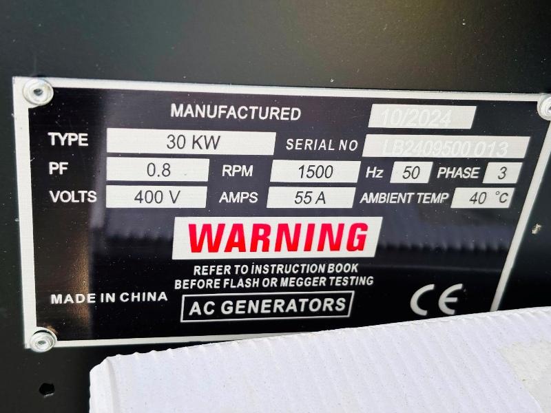 UNUSED 2024 COMPAL POWER VG-R30 41KVA GENERATORS *CHOICE OF 3*