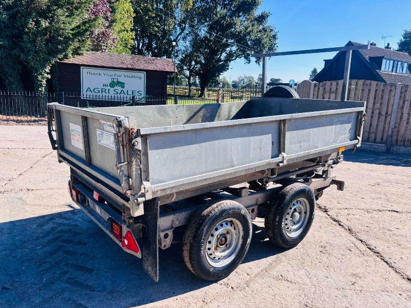 IFOR WILLIAMS E11 TWIN AXLE TIPPING TRAILER C/W DROP SIDES & LOADING RAMPS *VIDEO*