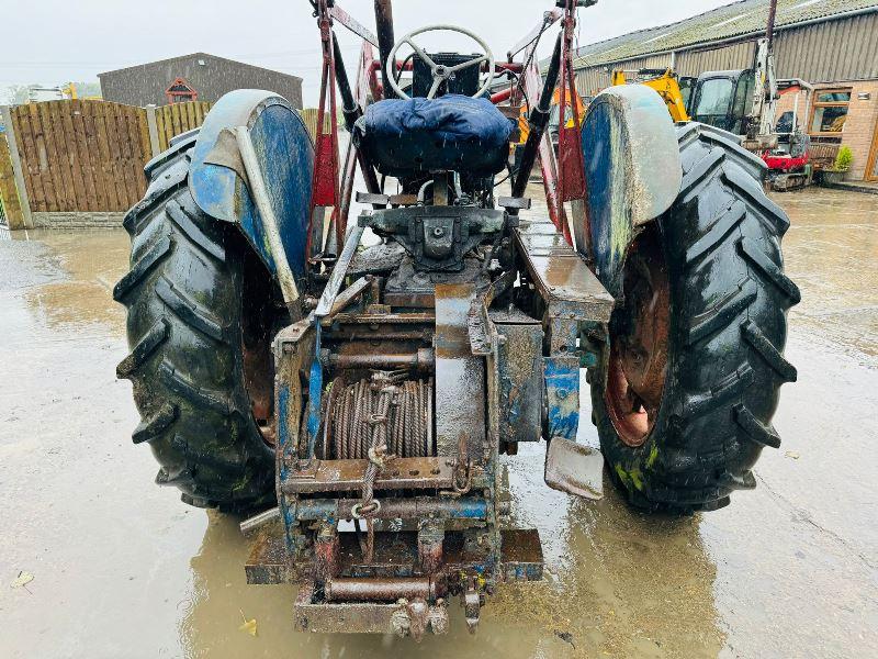 FORDSON E27N TRACTOR C/W PERKINS P6 ENGINE, FRONT LOADER & WINCH *NO VAT, VIDEO*