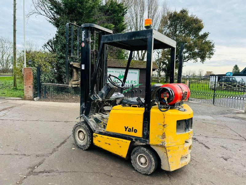  YALE GLP20 FORKLIFT *CONTAINER SPEC* C/W PALLET TINES & SIDE SHIFT *VIDEO*