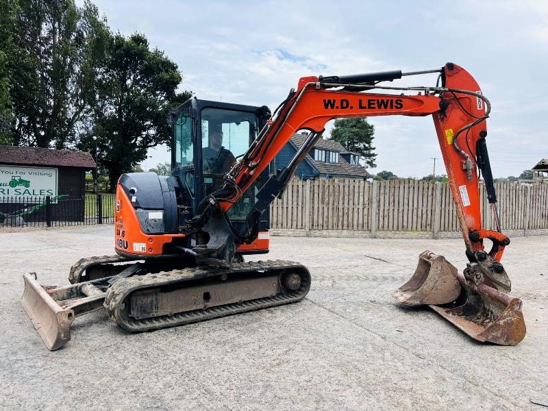 HITACHI ZX48U-5A EXCAVATOR *ZERO SWING, YEAR 2018* C/W 2 X BUCKET'S *VIDEO*