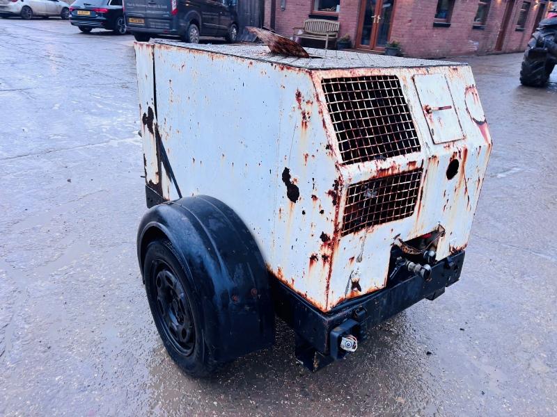 TOWABLE SINGLE AXLE COMPRESSOR C/W YANMAR DIESEL ENGINE 