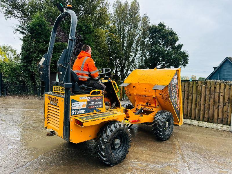 THWAITES 3 TONNE 4WD DUMPER *YEAR 2018, ONLY 1355 HOURS, ROAD REGISTERED* VIDEO*