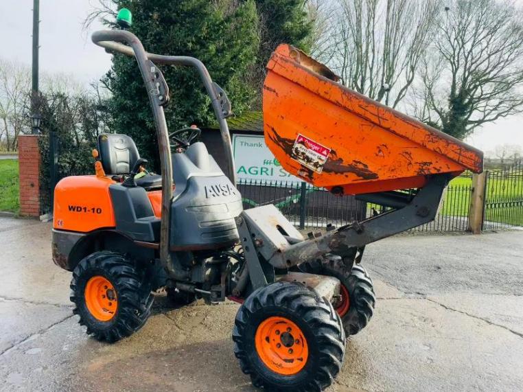 AUSA WD1-10 4WD HIGH TIP DUMPER *YEAR 2015, 1594 HOURS* C/W ROLE BAR *VIDEO*