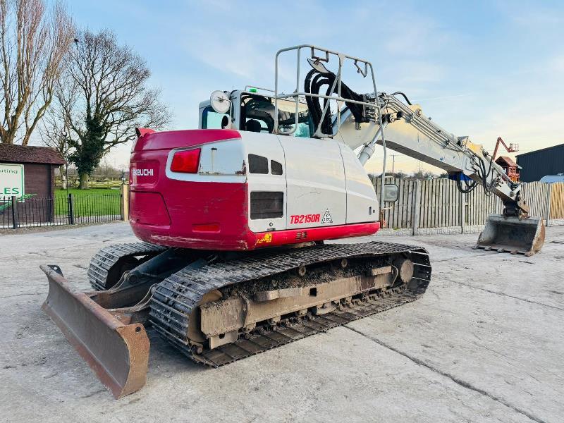 TAKEUCHI TB2150R EXCAVATOR *YEAR 2018, 5851 HOURS* C/W BLADE & PIPPED FOR GRAB