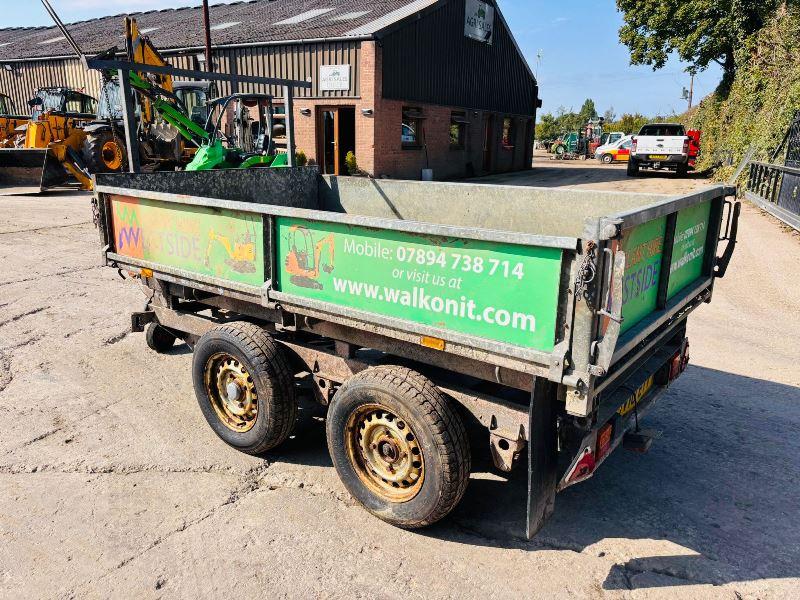 IFOR WILLIAMS TWIN AXLE TIPPING TRAILER C/W DROP SIDES 