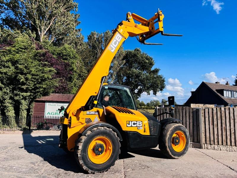 JCB 536-60 AGRI SUPER 4WD TELEHANDLER *YEAR 2018, AG-SPEC* C/W PALLET TINES *VIDEO*