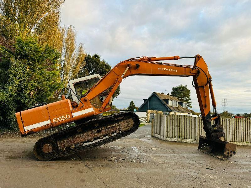 HITACHI EX150 TRACKED EXCAVATOR C/W QUICK HITCH & BUCKET *VIDEO*