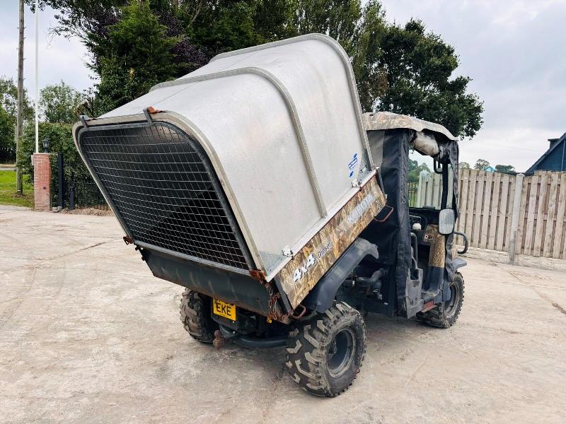 KUBOTA RTV900 4WD UTV *YEAR 2008, ROAD REGISTERED* C/W HYDRAULIC TIP & CANOPY *VIDEO*