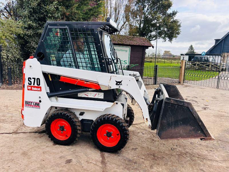 BOBCAT S70 SKIDSTEER *ONLY 211 HOURS, YEAR 2019* C/W BUCKET & FULLY GLAZED CABIN *VIDEO*