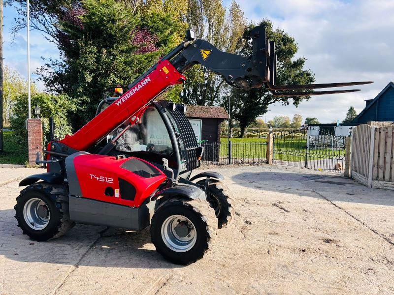 WEIDEMAN T4512 4WD TELEHANDLER *YEAR 2015, ROAD REGISTERED, 3860 HOURS* VIDEO*