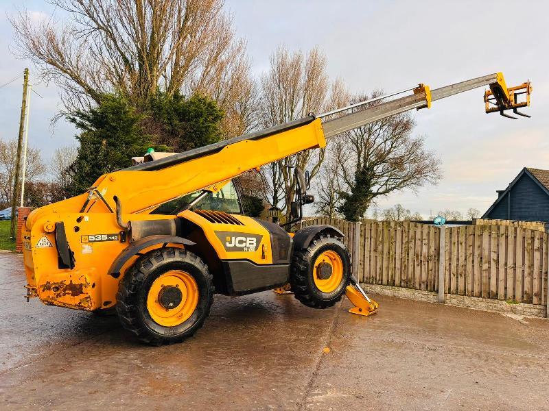 JCB 535-140HI-VIZ 4WD TELEHANDLER *14 METER REACH,  YEAR 2014* C/W TINES *VIDEO*