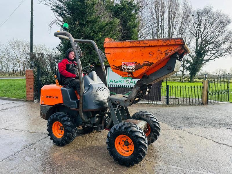 AUSA WD1-10 4WD HIGH TIP DUMPER *YEAR 2015, 1594 HOURS* C/W ROLE BAR *VIDEO*