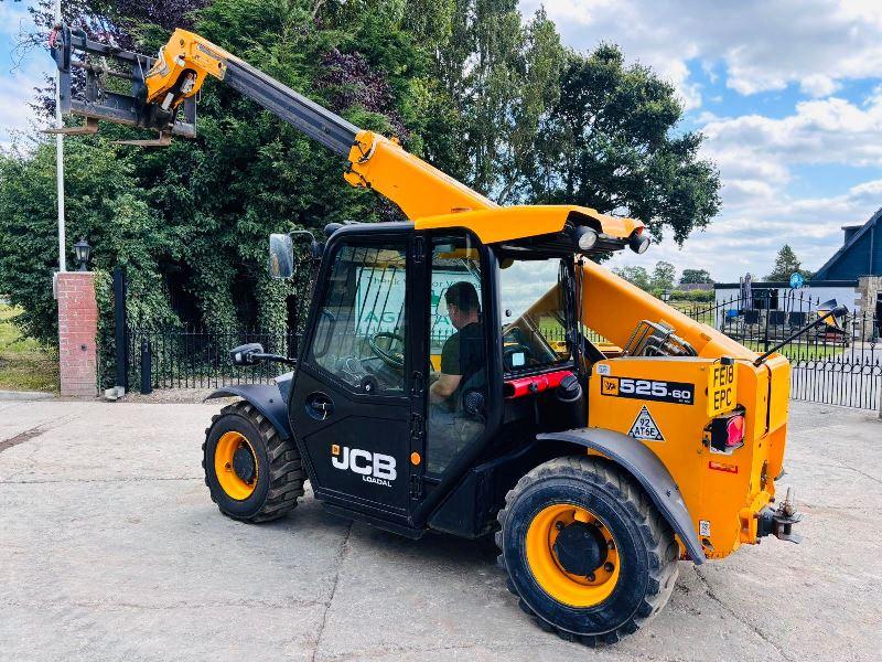 JCB 525-60 4WD TELEHANDLER *YEAR 2018, ONLY 3890 HOURS* C/W PALLET TINES *VIDEO*