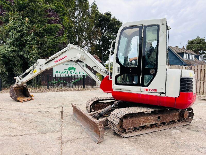 TAKEUCHI TB150C TRACKED EXCAVATOR C/W FRONT BLADE *VIDEO*