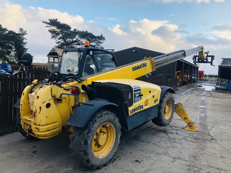 KOMATSU WH613 13 METER TURBO TELEHANDLER C/W FRONT SUPPORT LEGS *PLEASE ...