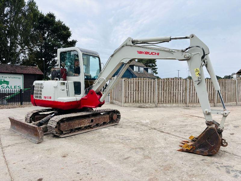 TAKEUCHI TB150C TRACKED EXCAVATOR C/W FRONT BLADE *VIDEO*