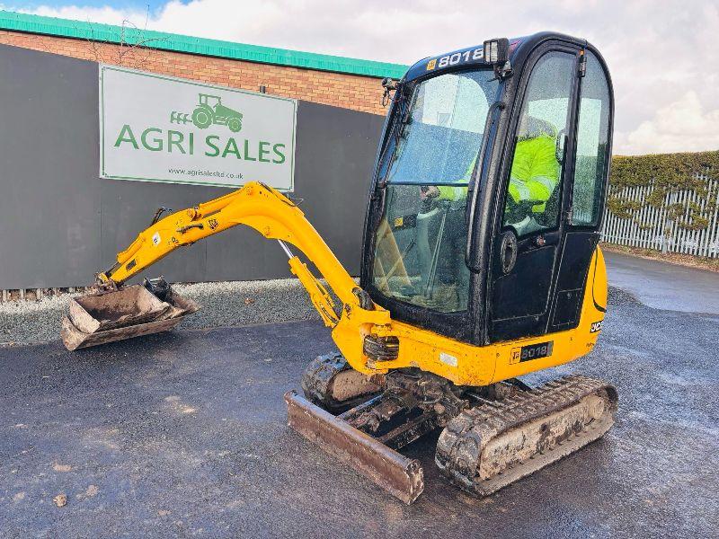 JCB 8018 EXCAVATOR EXPANDING TRACKS *READING 1862 HOURS*VIDEO*