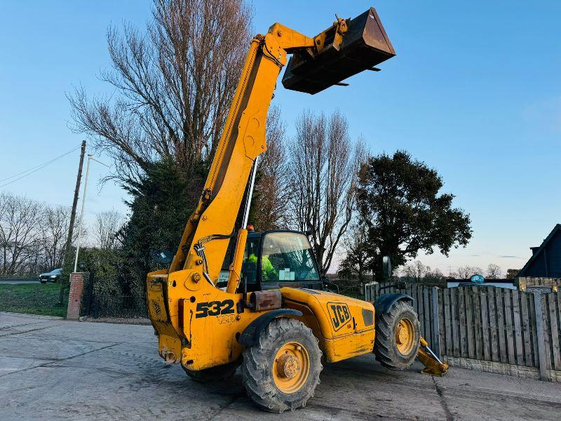 JCB 532-120 4WD TELEHANDLER *12 METER REACH* C/W BUCKET & PALLET TINES *VIDEO*