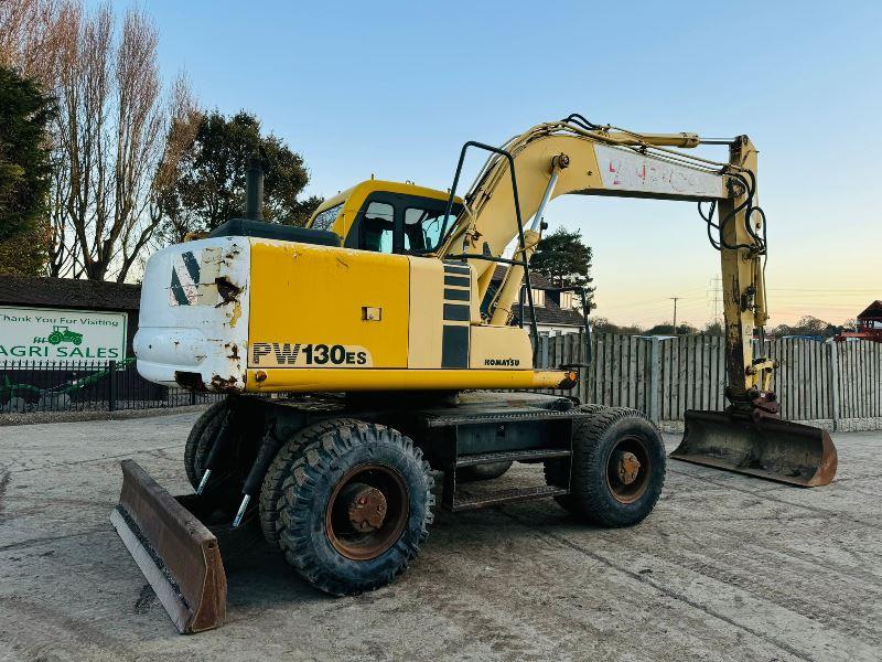 KOMATSU PW130ES 4WD WHEELED EXCAVATOR C/W BLADE 