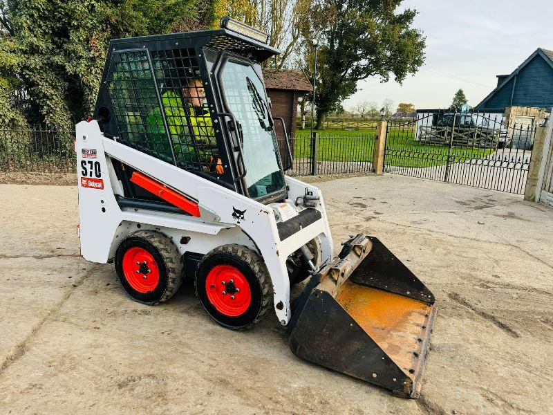 BOBCAT S70 SKIDSTEER *ONLY 346 HOURS, YEAR 2017* C/W BUCKET *VIDEO*