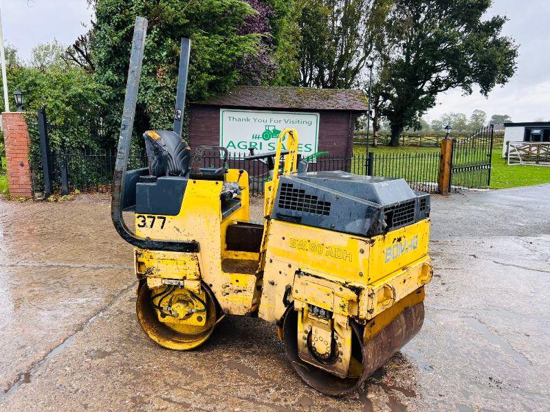 BOMAG BW80ADH DOUBLE DRUM ROLLER C/W DOUBLE DRUM DRIVE *VIDEO*