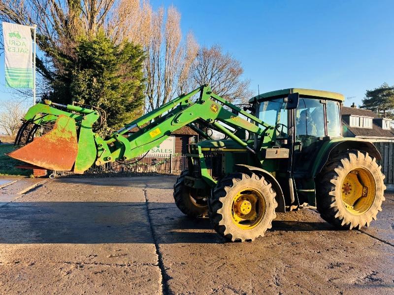 JOHN DEERE 6210 4WD TRACTOR C/W FRONT LOADER BUCKET & MUCK GRAB 