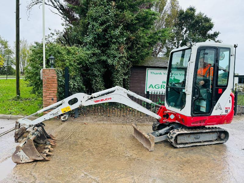 TAKEUCHI TB216 TRACKED EXCAVATOR *YEAR 2019, 1881 HOURS* C/W BUCKETS *VIDEO*