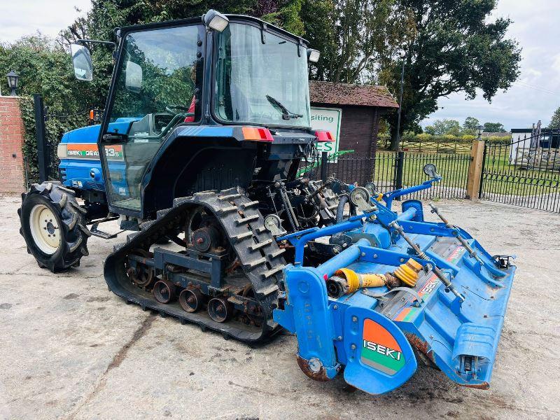 ISEKI GEAS 33S TRACKED TRACTOR *ONLY 889 HOURS* C/W AC CABIN & ROTOVATOR *VIDEO*