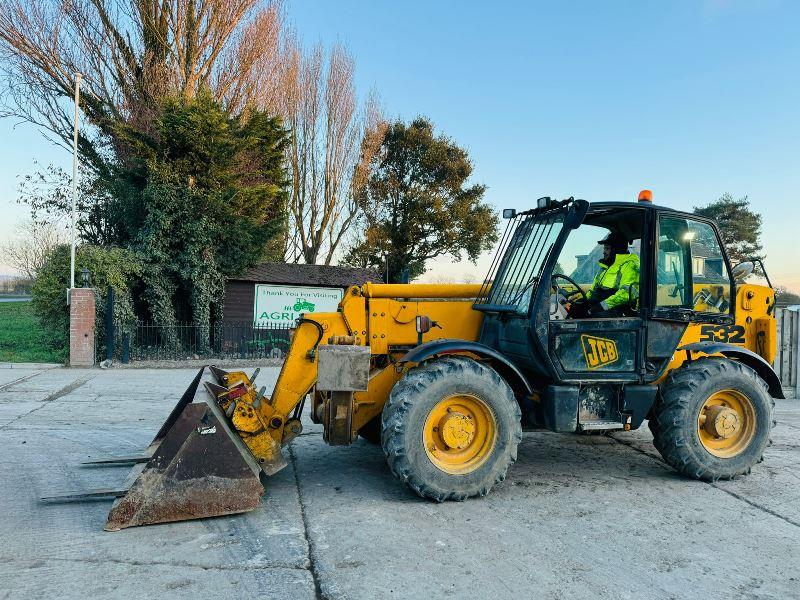 JCB 532-120 4WD TELEHANDLER *12 METER REACH* C/W BUCKET & PALLET TINES *VIDEO*