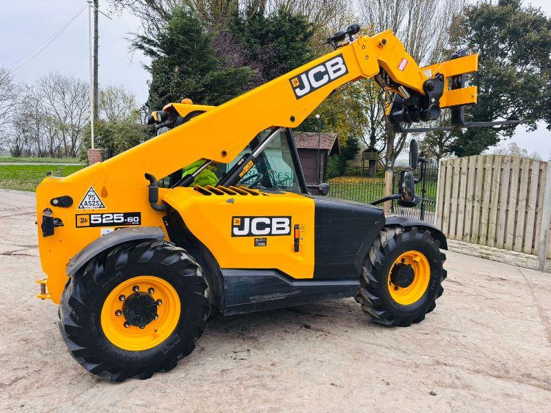 JCB 525-60 4WD TELEHANDLER *YEAR 2017, 3416 HOURS* C/W PALLET TINES *VIDEO*