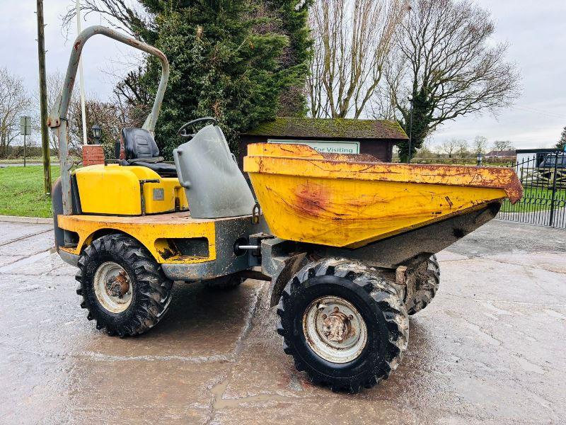 WACKER NEUSON 3001 4WD SWIVEL TIP DUMPER C/W ROLE BAR *VIDEO*