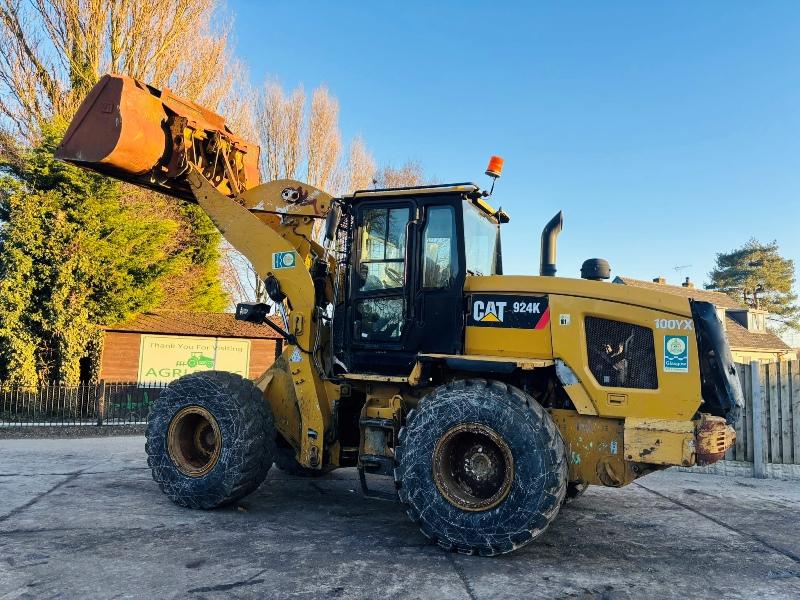 CATERPILLAR 924K 4WD LOADING SHOVEL *YEAR 2015* C/W BUCKET 