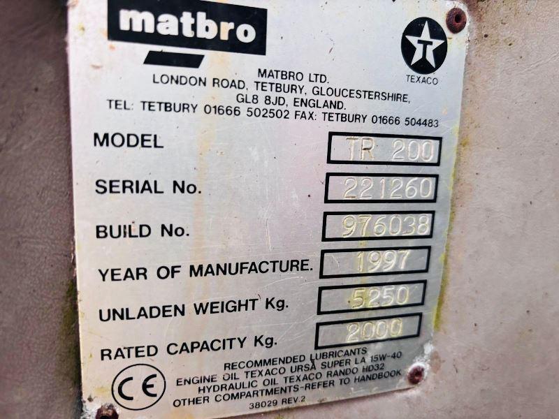 MATBRO TR200 4WD TELEHANDLER C/W PIN AND CONE HEAD STOCK & PALLET TINES *VIDEO*