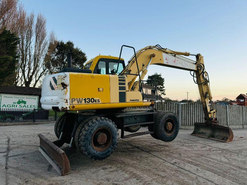 KOMATSU PW130ES 4WD WHEELED EXCAVATOR C/W BLADE 