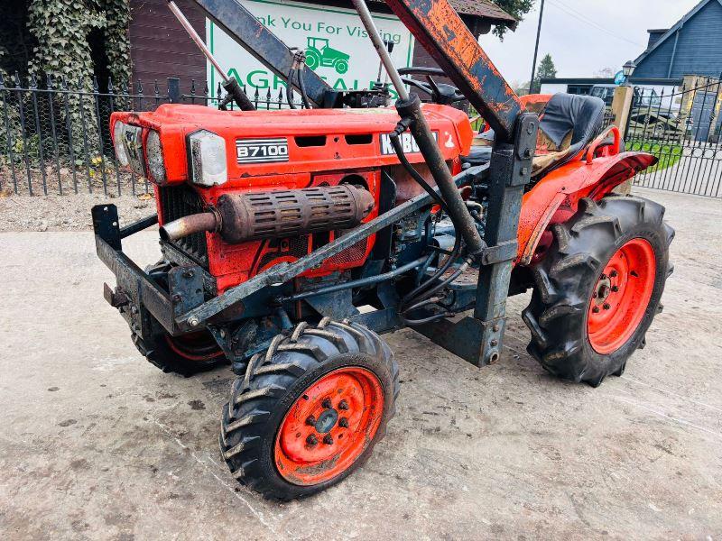 KUBOTA B7100D 4WD TRACTOR C/W FRONT LOADER & REAR WEIGHT BLOCK 