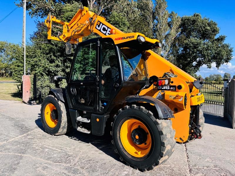 JCB 536-60 AGRI SUPER 4WD TELEHANDLER *YEAR 2018, AG-SPEC* C/W PALLET TINES *VIDEO*