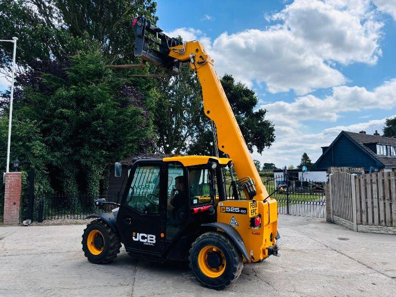 JCB 525-60 4WD TELEHANDLER *YEAR 2018, ONLY 3890 HOURS* C/W PALLET TINES *VIDEO*