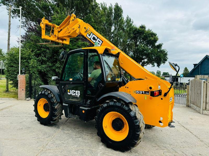 JCB 531-70 4WD TELEHANDLER * YEAR 2020, 3494 HOURS* C/W PALLET TINES *VIDEO*